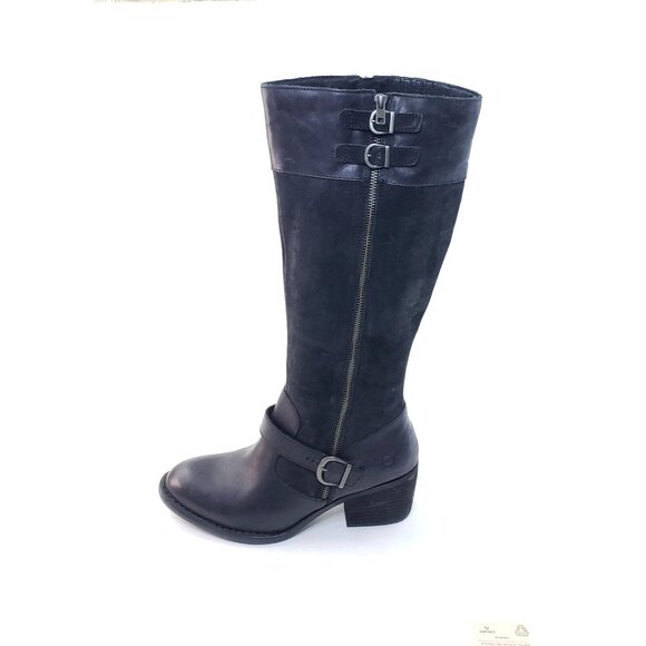 Born Swann Knee High Tall Boots Black Leather Womens US 8.5 - Picture 8 of 9
